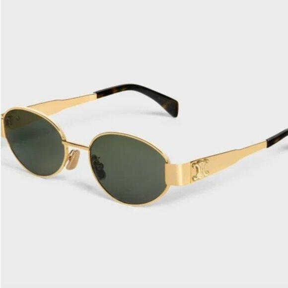 Celine Triomphe Gold Metal Sunglasses - Picture 1 of 8